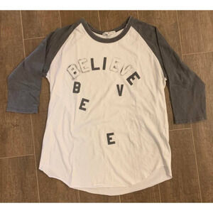 Believe Junk Food Clothing 3/4 sleeve tshirt